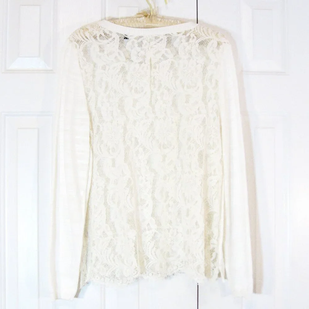 CAbi | 'Sophia' Lace Back Knit Top - Picture 7 of 10